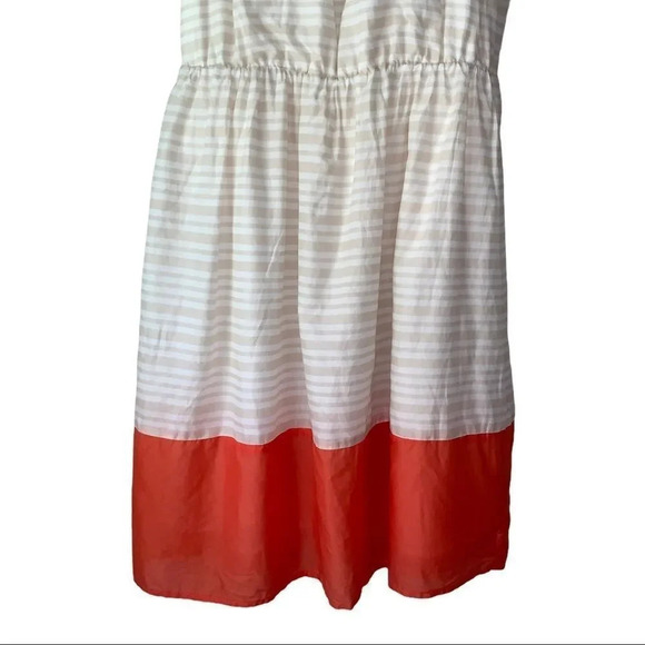 Old Navy Dress Striped Halter Tan White Orange - Picture 4 of 11